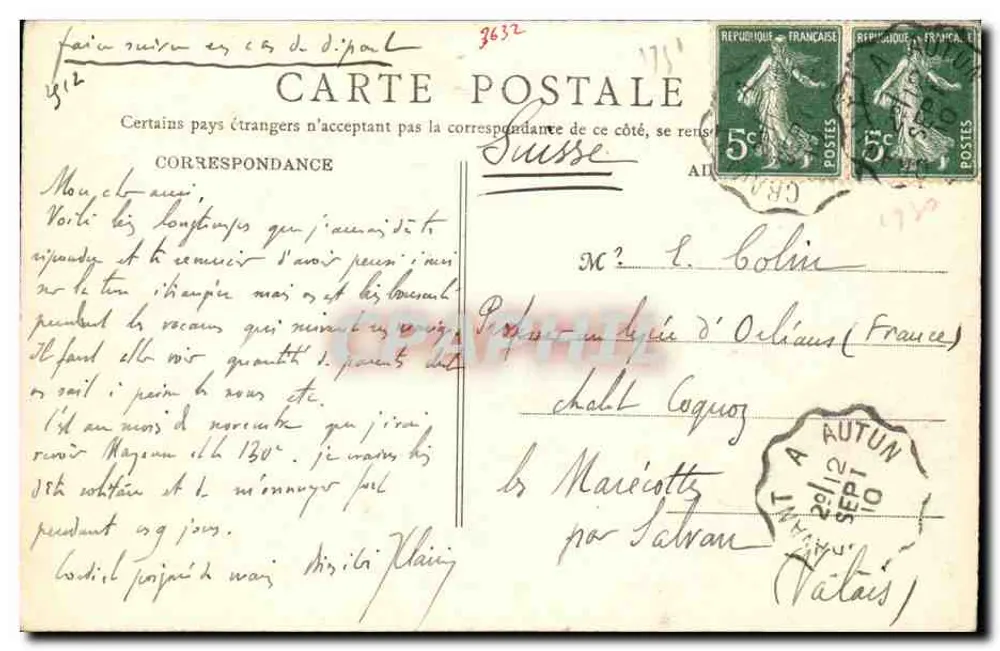 Tal der Cure — Ansicht des Flusses Voutenay — B. F., PARIS - Rückseite