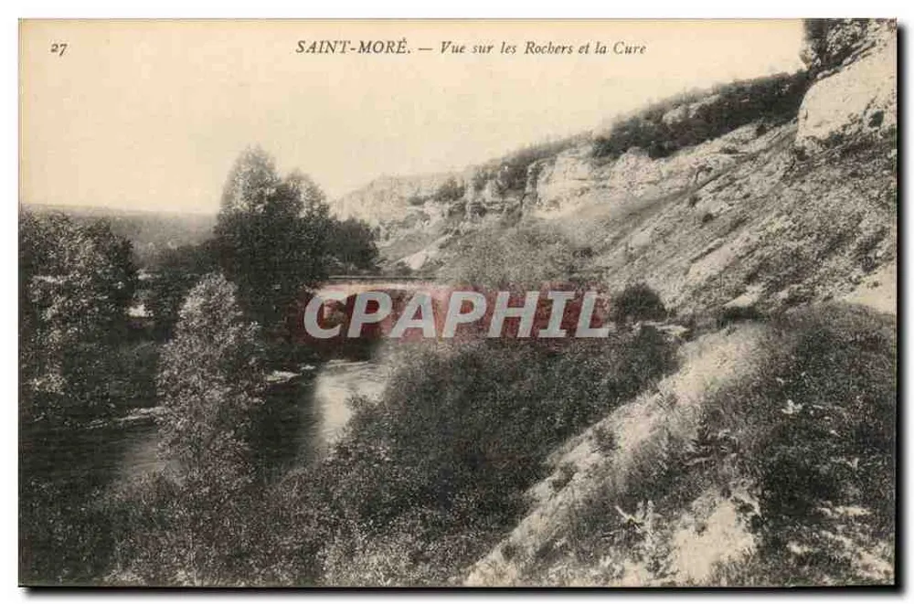 Saint-Moré — Blick auf die Felsen und den Fluss Cure - Vorderseite