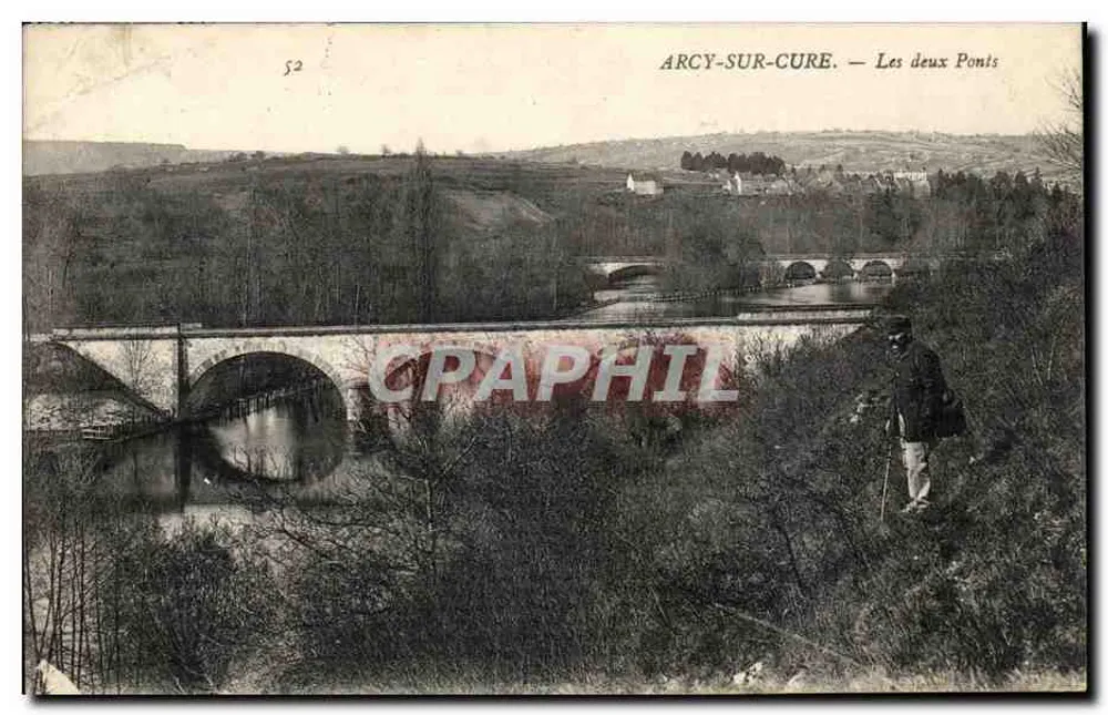 Arcy-sur-Cure — Os Dois Pontes — editor desconhecido, n° 52 - Frente