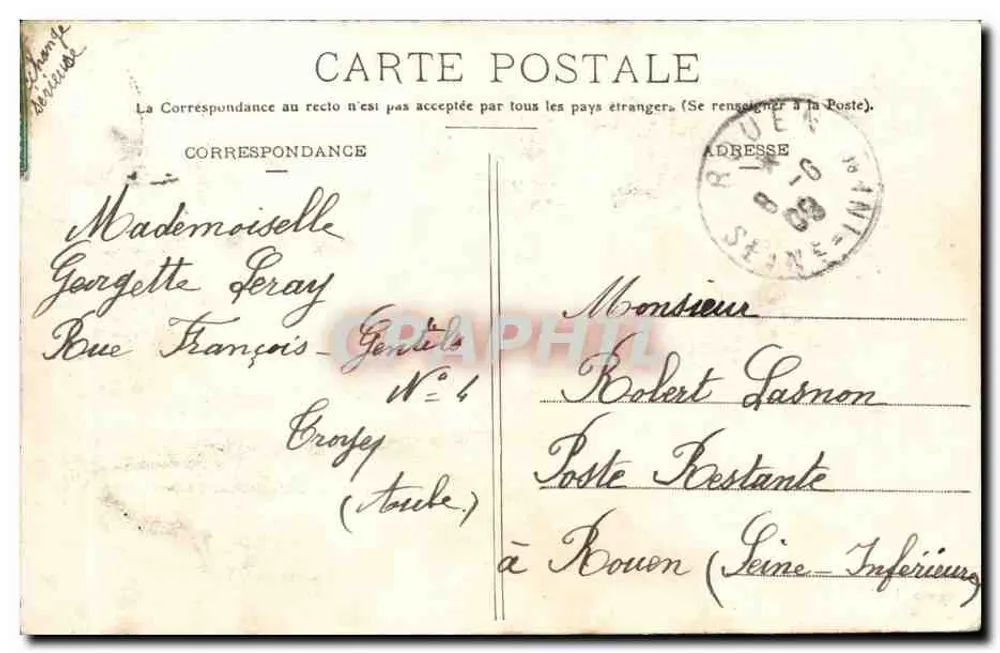 Troyes — La Rue Turenne — Collectie T. G. - Achterkant