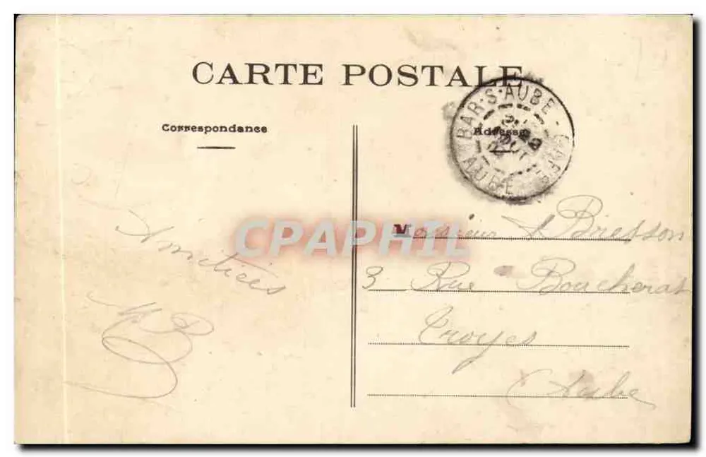 Bar-sur-Aube — Vista Generale d'estate (G. L.) — editore G. L., n° 16 (bis) - Verso