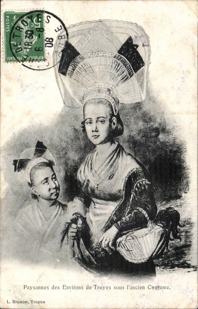 Bäuerinnen aus den Umgebungen von Troyes im alten Kleid — L. Brunon, Troyes - Vorderseite