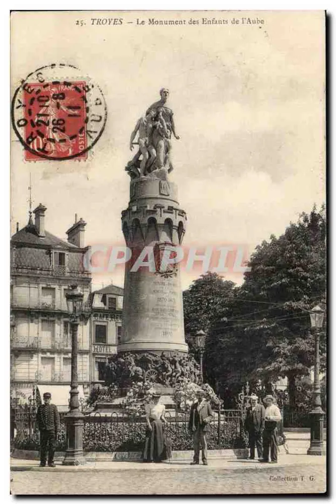 Troyes — Denkmal der Kinder der Aube — Drucker von Troyes, Nr. 25 - Vorderseite