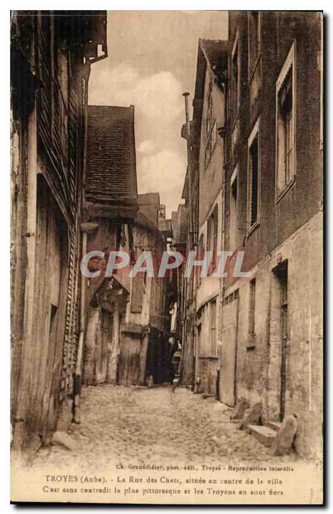 Troyes (Aube) — Rue des Chats — Ch. Granddidier, phot.-édit., Troyes - Vorderseite