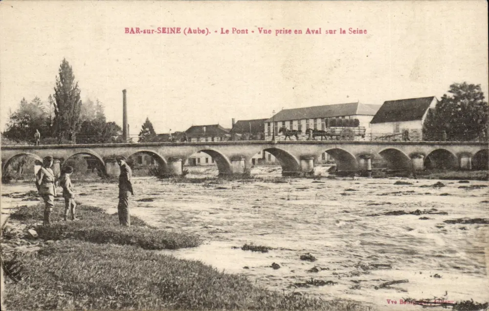 BAR-sur-SEINE (Aube) — Der Brücke — Ansicht vom Unterlauf der Seine — Vve Bonguè, Verleger - Vorderseite