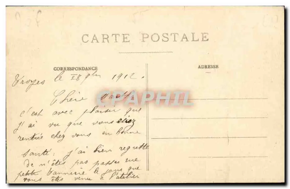 Troyes - Fontaine Argence e Lycée — Maison des Magasins Réunis, editor, Troyes, n°33 - Verso