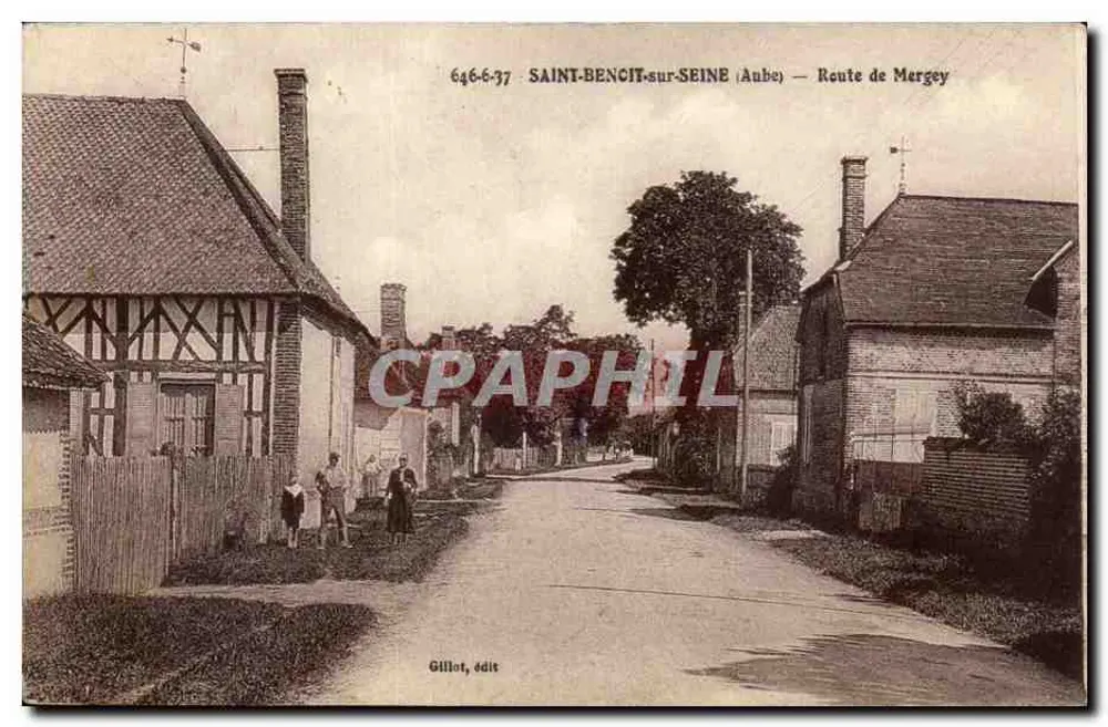 Saint-Benoît-sur-Seine (Aube) — Estrada de Mergey — Gillot, editor - Frente