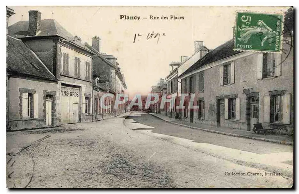 Plancy — Rue des Places — Coleção Charne, buralista - Frente