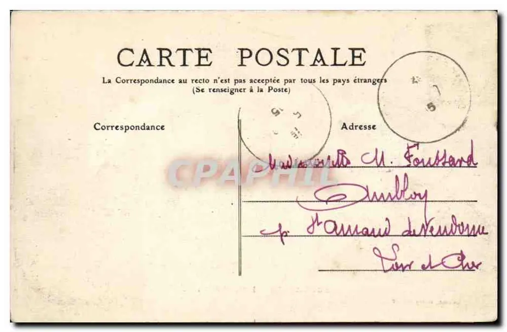 Soulaines - O Hotel de Ville — Editor Henry Léneut, número de série não visível - Verso