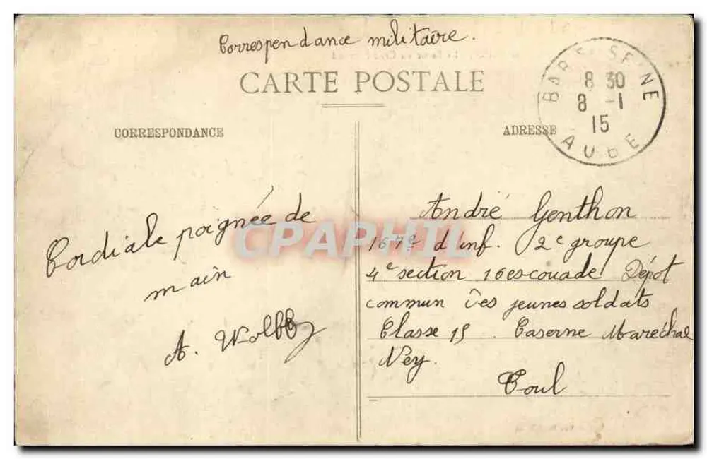 Bar-sur-Seine - Die Seine am Croc-Ferrand — Sammlung Vve Bourgogne - Rückseite