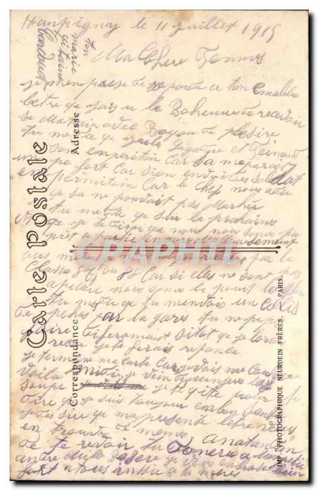 Brienne-le-Château (Aube) — Grande-Rue da Escola Militar — Coll. S. Brunclair, Troyes - Verso
