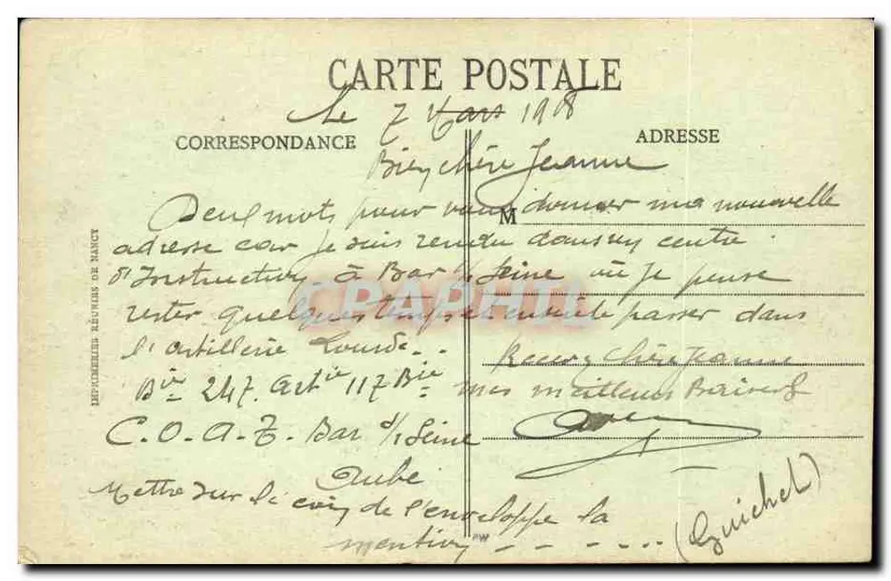 Bourguignons (Aube) — O Desaguador e as Moinhas — Edição Yan Clignet - Verso