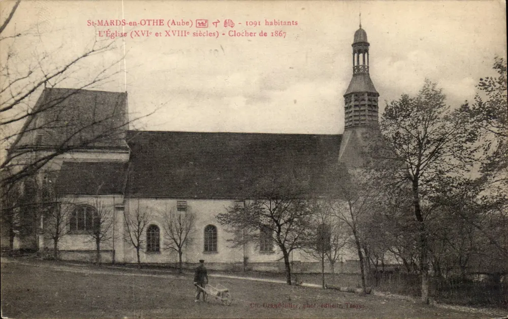 St-Mards-en-Othe (Aube) — Die Kirche (16. und 18. Jahrhundert) — Turm von 1867 — Ch. Granddudier, Fotograf-Verleger, Troyes - Vorderseite