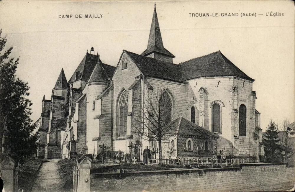 Camp de Mailly — Ansicht der Kirche in Trouan-le-Grand (Aube) — Verlag Ch. Thuyeny - Vorderseite