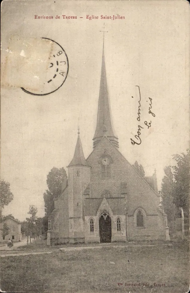 Intorno a Troyes — Chiesa di San Giuliano — Vve Bertrand, edit. Troyes - Recto