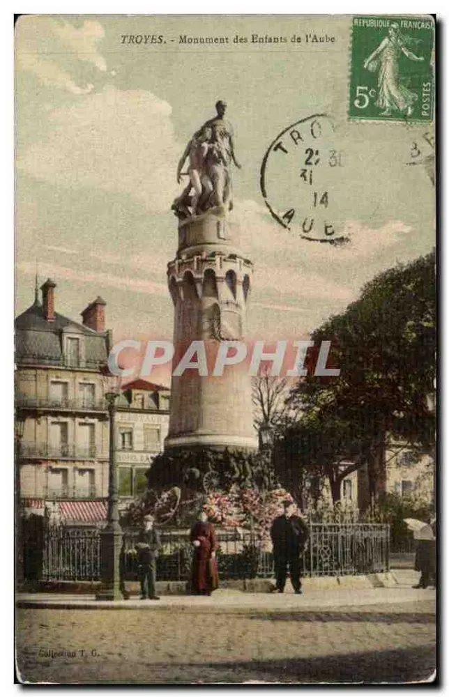Troyes - Denkmal der Kinder der Aube — unbekannter Verlag, Seriennummer nicht sichtbar - Vorderseite