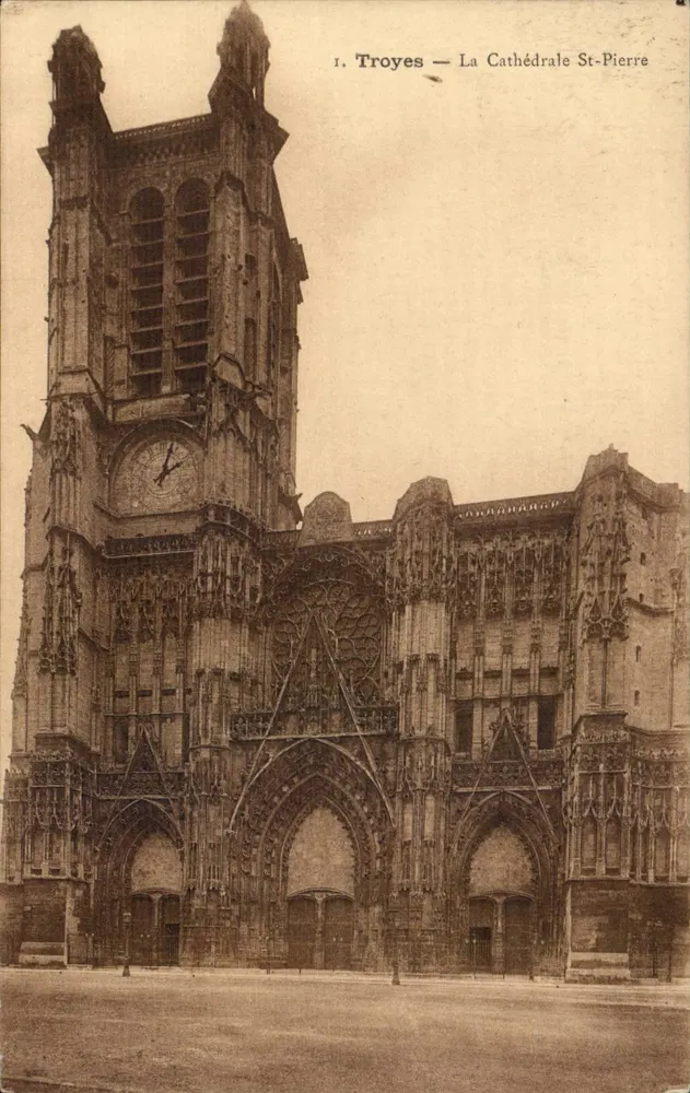 Troyes — A Catedral de São Pedro — Edição M. Miger - Livreiro - Frente