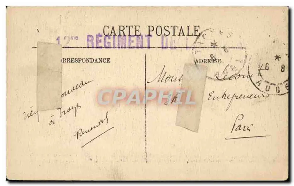 Troyes — O Hotel de Ville — Edição Mignot, n° 66 - Verso