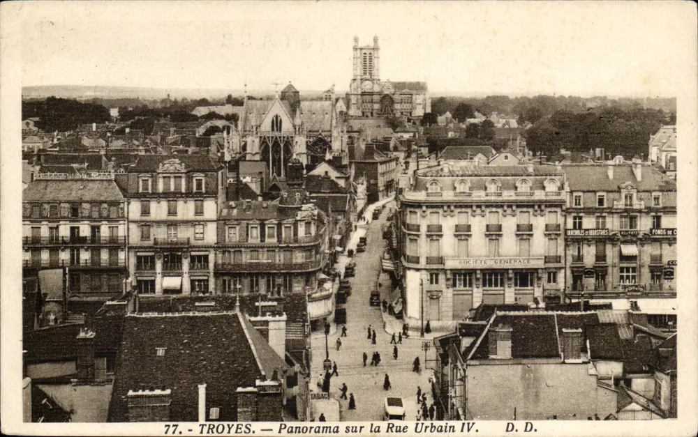 Troyes — Panorama der Rue Urbain IV — Phototype Daniel Delbey, Mirecourt - Vorderseite