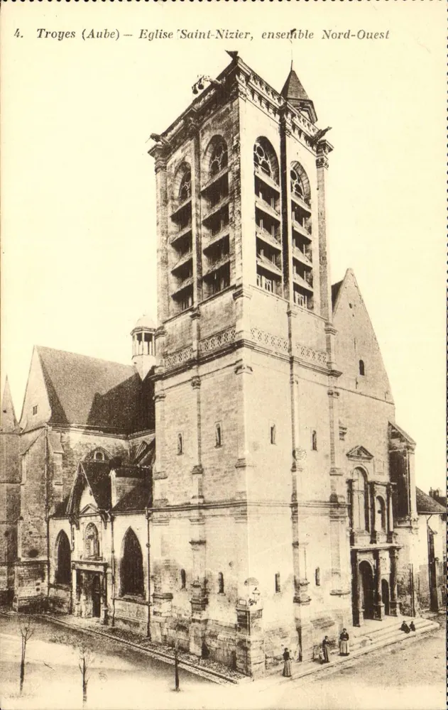 Troyes (Aube) — Kirche Saint-Nizier, Nordwest-Ensemble — unbekannter Verleger, Nr. 4 - Vorderseite