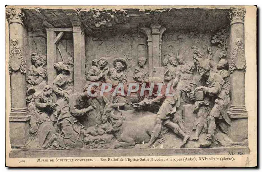 Bas-relief der Kirche Saint-Nicolas in Troyes (Aube) — 16. Jahrhundert (Stein) — ND Phot. - Vorderseite