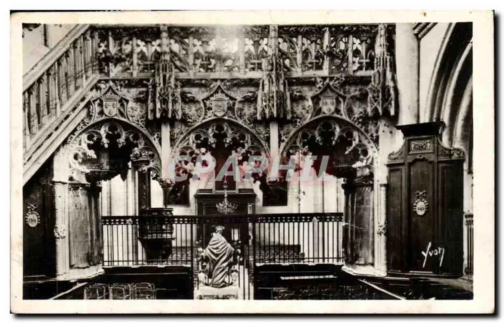Innenansicht der Kirche Sainte-Madeleine in Troyes — Ansicht des Chors und der Galerie — Yvory - Vorderseite