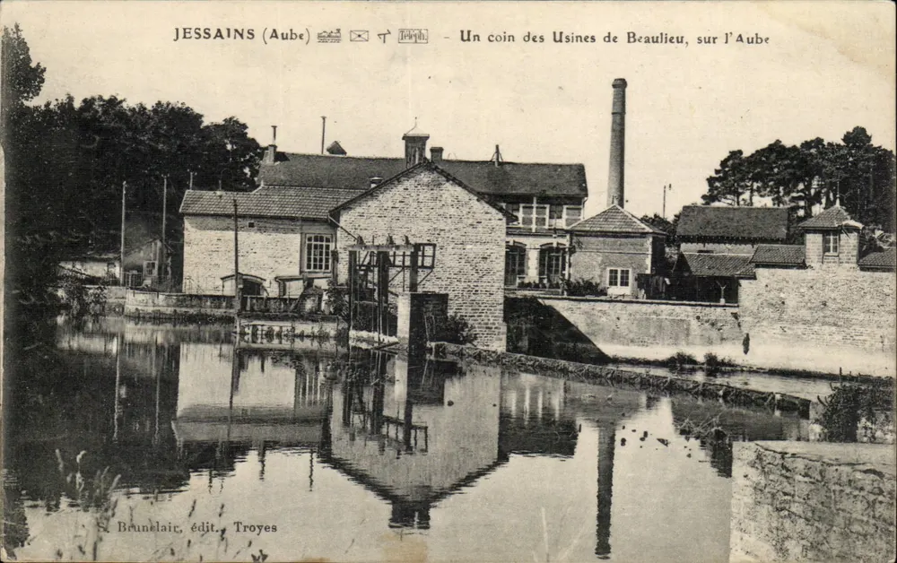 JESSAINS (Aube) — Ein Eckbereich der Beaulieu-Mühlen am Aube — Brunelair, Verlag Troyes - Vorderseite