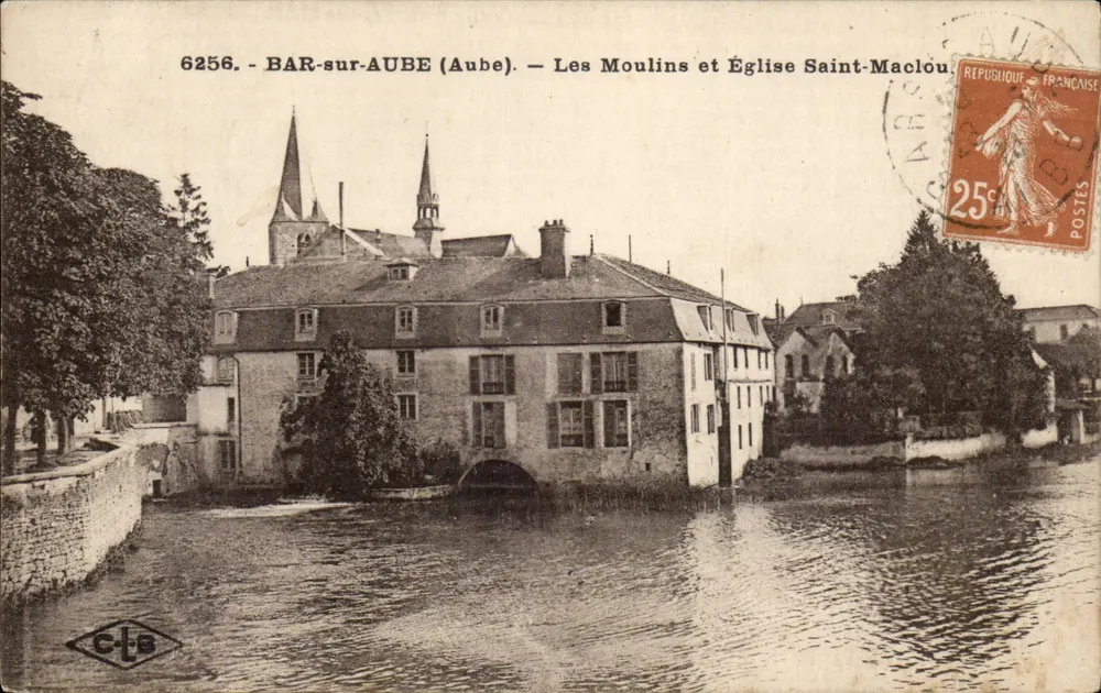 BAR-sur-AUBE (Aube) — Die Mühlen und Kirche Saint-Maclou — CTS - Vorderseite