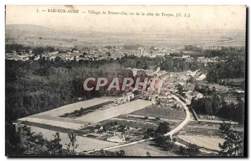 Bar-sur-Aube — Blick auf das Dorf Proverville von der Seite von Troyes — (G. L.) - Vorderseite