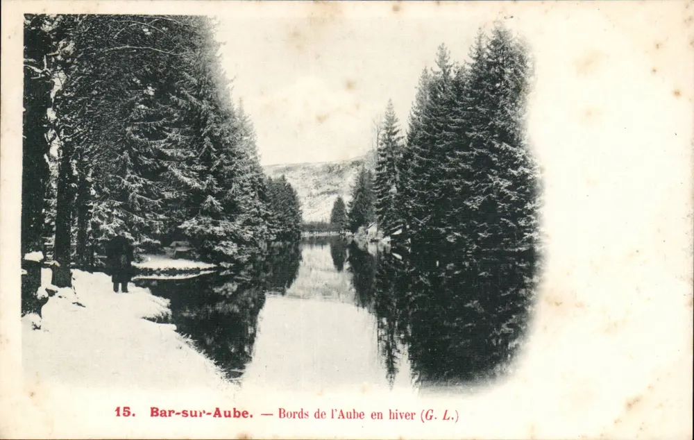 Bar-sur-Aube — margens do rio Aube no inverno (G. L.) - Frente