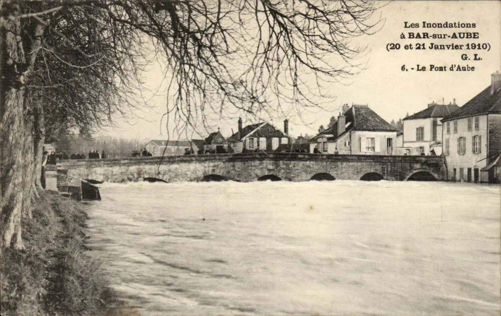 Die Überschwemmungen in BAR-sur-AUBE (20. und 21. Januar 1910) — 6. Die Brücke von Aube — G. L. - Vorderseite