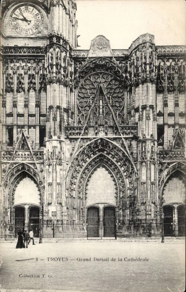 Troyes — Großer Portal der Kathedrale — Sammlung T.G. - Vorderseite