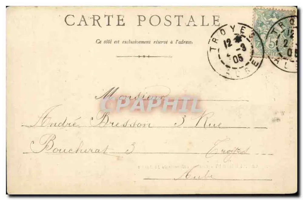 Camp de Maillé - Offizielle Tribüne des 14. Juli — Lib. Grailaut Roger, in Arcis-sur-Aube - Rückseite