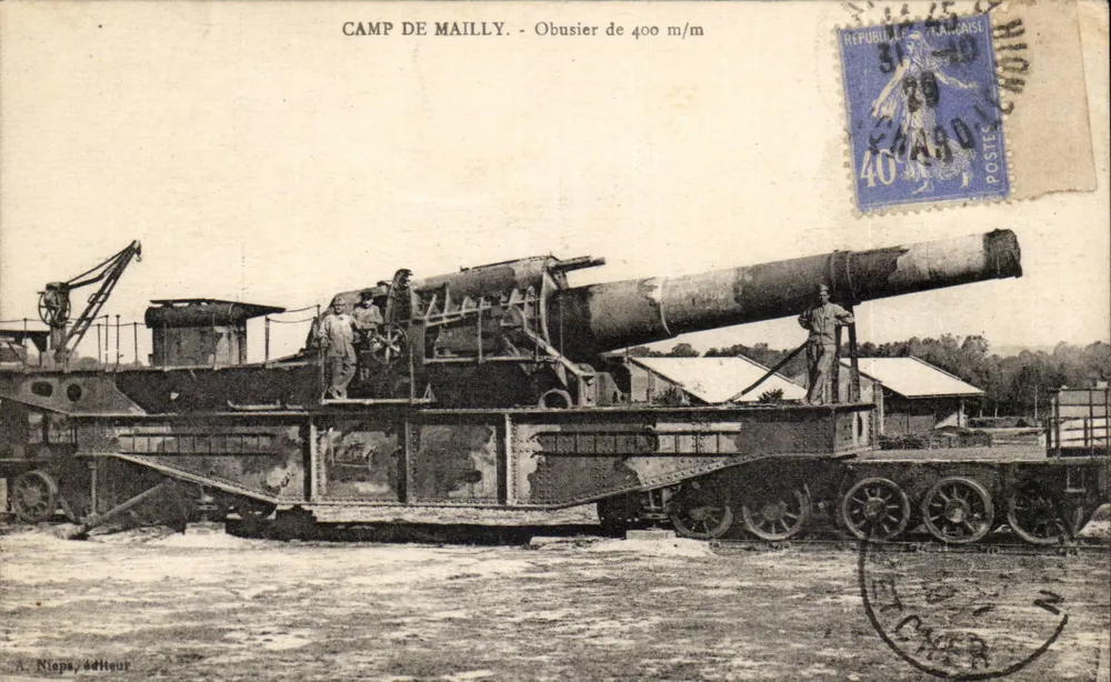 Campo di Mailly — Obusiere da 400 m/m — A. Niepce, editore - Recto