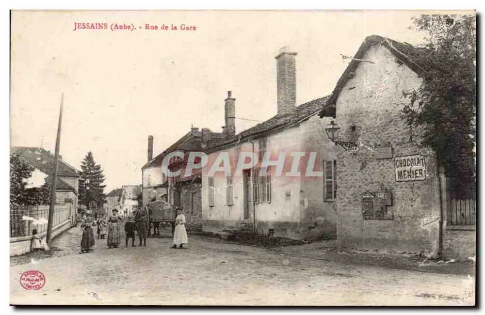 JESSAINS (Aube) - Rue de la Gare — anoniem uitgever, serie-nummer niet zichtbaar - Voorkant