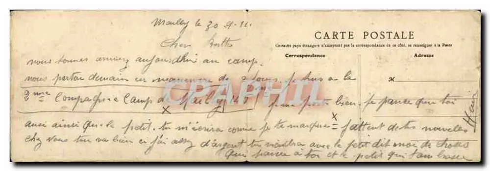Camp de Mauley — Vista geral — Editor: René Mancel, A. Tappy - Verso