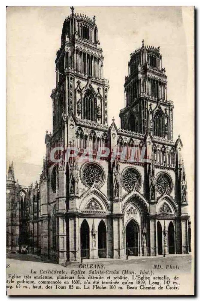 Kathedrale Sainte-Croix in Orléans — Historische Denkmäler — ND. Foto. - Vorderseite