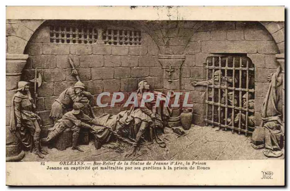 Orléans — Bas-relief der Statue von Jeanne d'Arc in der Gefängnis von Rouen — JND Hot. - Vorderseite