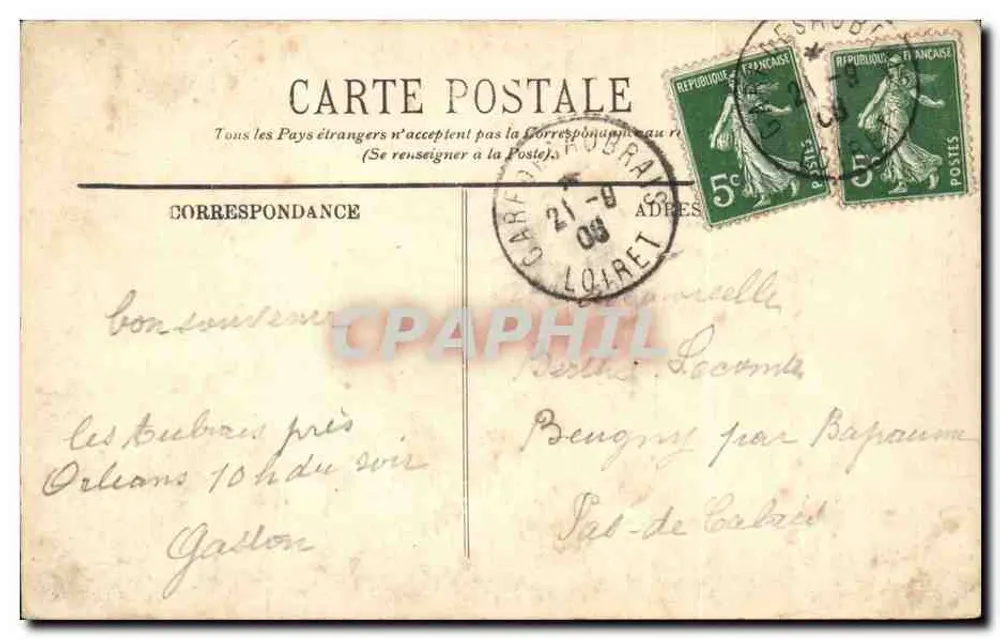 Orléans — Estátua de Joana d'Arc na Place du Martroi — LL n°166 - Verso