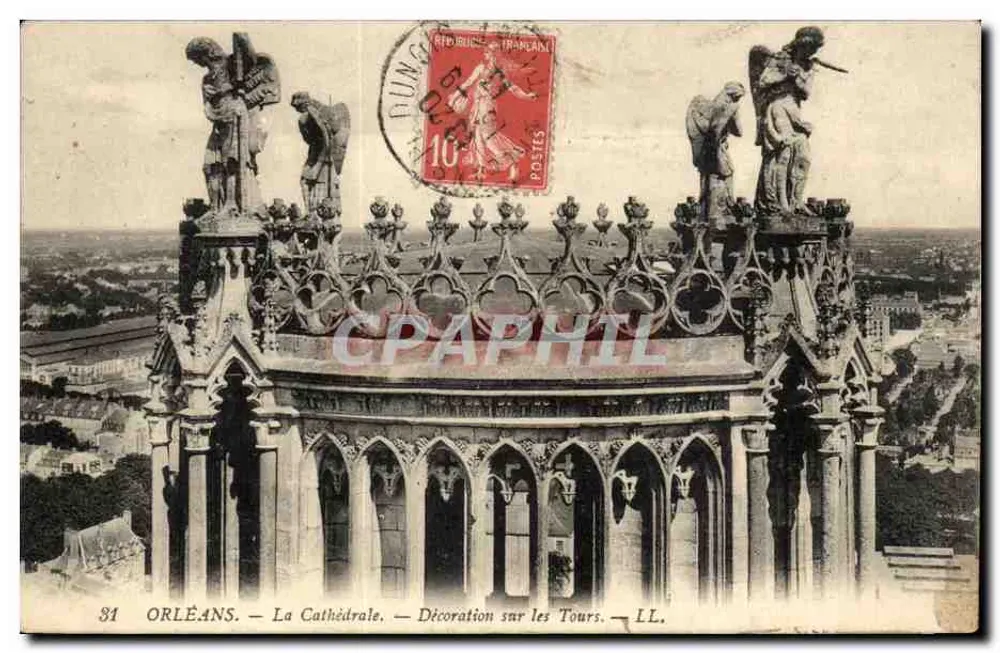 Orléans — Die Kathedrale — Verzierung auf den Türmen — LL. - Vorderseite