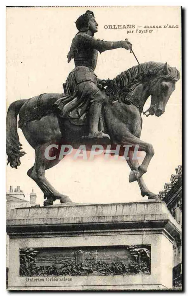 Orléans — Jeanne d'Arc — Statue von Foyatier — Orléanaises Galerien - Vorderseite