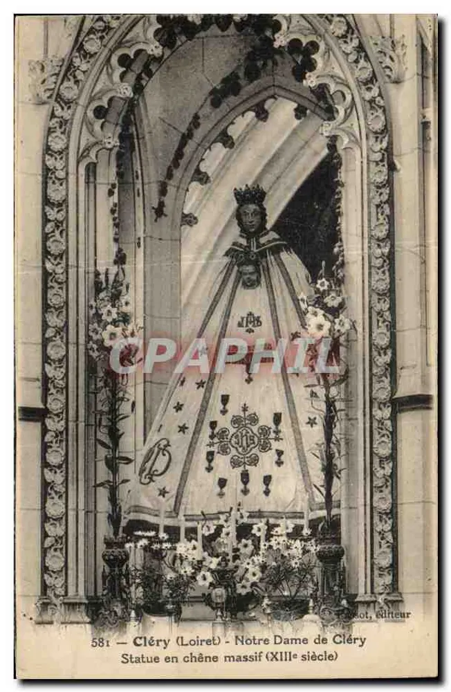 Cléry (Loiret) - Notre Dame de Cléry — Solide Eichenstatue (13. Jahrhundert) — Verlag: Rossot - Vorderseite