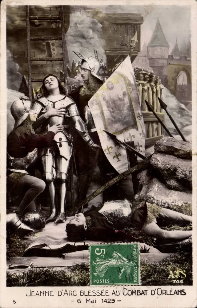 Jeanne d'Arc verletzt im Schlachtfeld von Orléans — 6. Mai 1429 — AJS-Ausgabe n°744 - Vorderseite