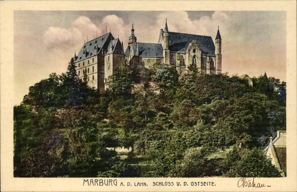 Marburg a. d. Lahn — Castelo e lado leste — Châkau - Frente