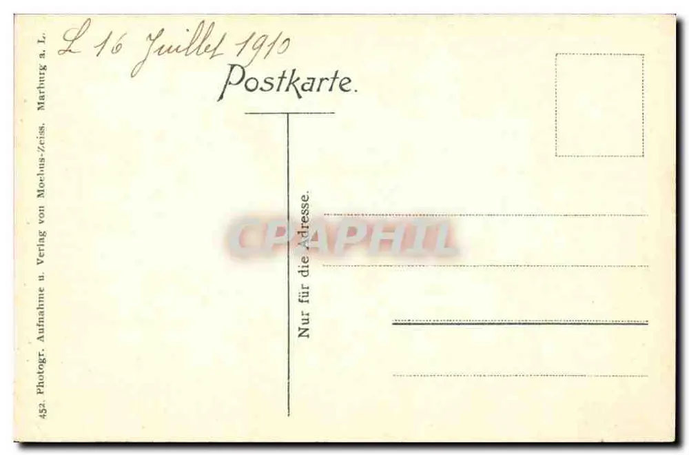 Marburg a. d. Lahn — Castelo e lado leste — Châkau - Verso
