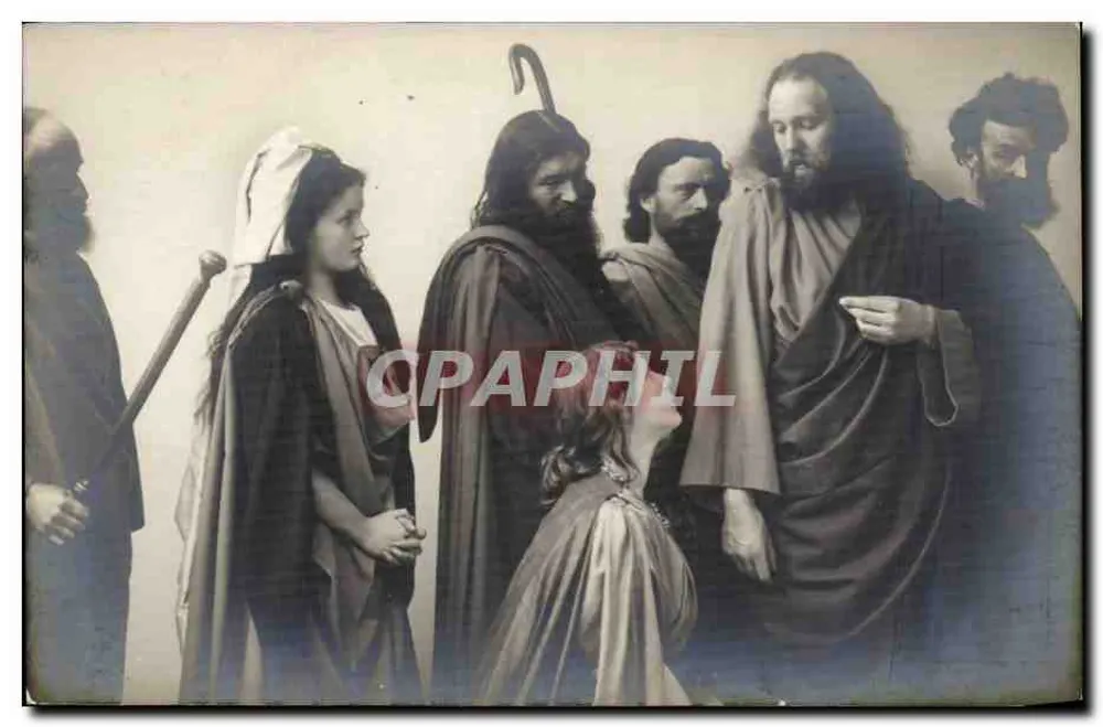 ईसा मसीह जर्यूसलम की ओर चले जा रहे हैं — ओबरअमरगौ के पैशनस्पिल 1910 — एफ. ब्रैकमैन ए-जी., म्यूनिख - आगे