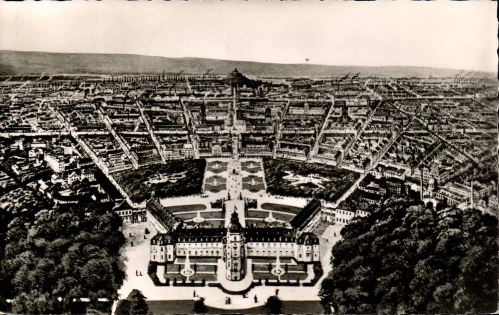 Karlsruhe i. B., die Fächerstadt — Valtion Verlag, Karlsruhe, Nr. 74/4 - Vorderseite