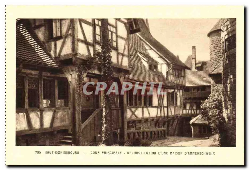 Haut-Kœnigsbourg — Haupthof — Rekonstruktion eines Hauses aus Ammerschwihr - Vorderseite