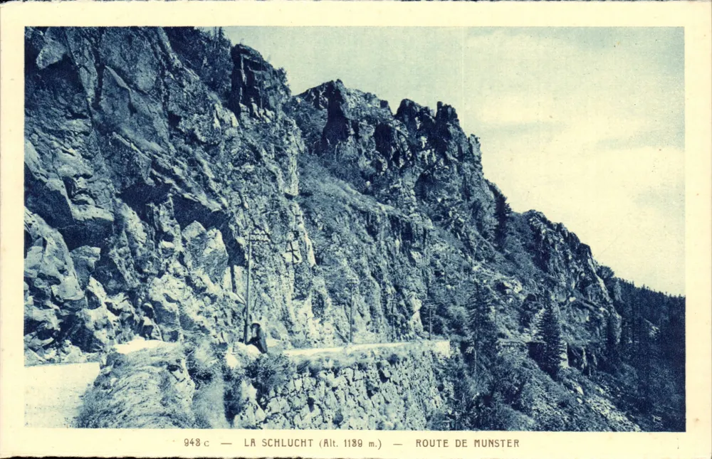 La Schlucht (Alt. 1189 m.) — Estrada de Munster — Edição Boehler, Bazat-La Schlucht - Frente