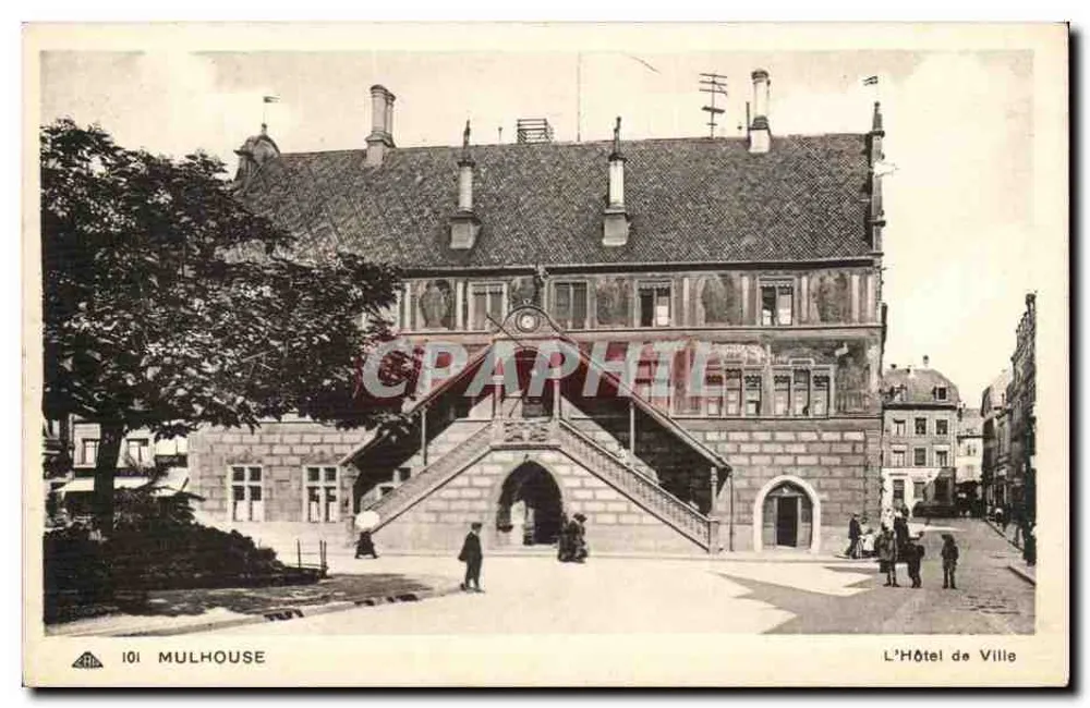 Mulhouse — L'Hotel de Ville — Cie des Arts Photomécaniques, Strasbourg-Schiltigheim - Recto